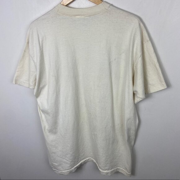 Vintage Mickey & Co Tee Off White Size XXXL Crew Neck‎ Cotton USA Cream T-Shirt - Picture 13 of 14